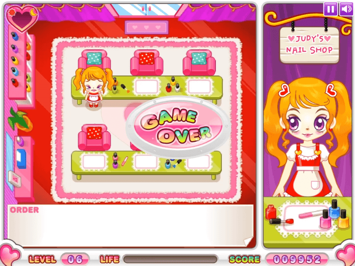 쥬디의-네일아트-플래시게임-종료-화면