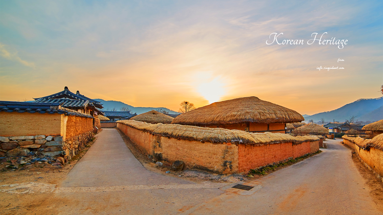 11 민속촌 노을 C - Korean Heritage 한국문화유산배경화면