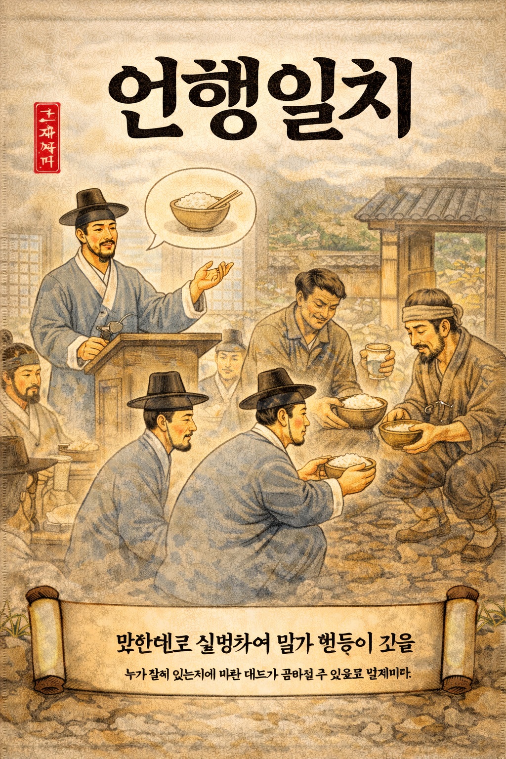 언행일치 사자성어 이미지