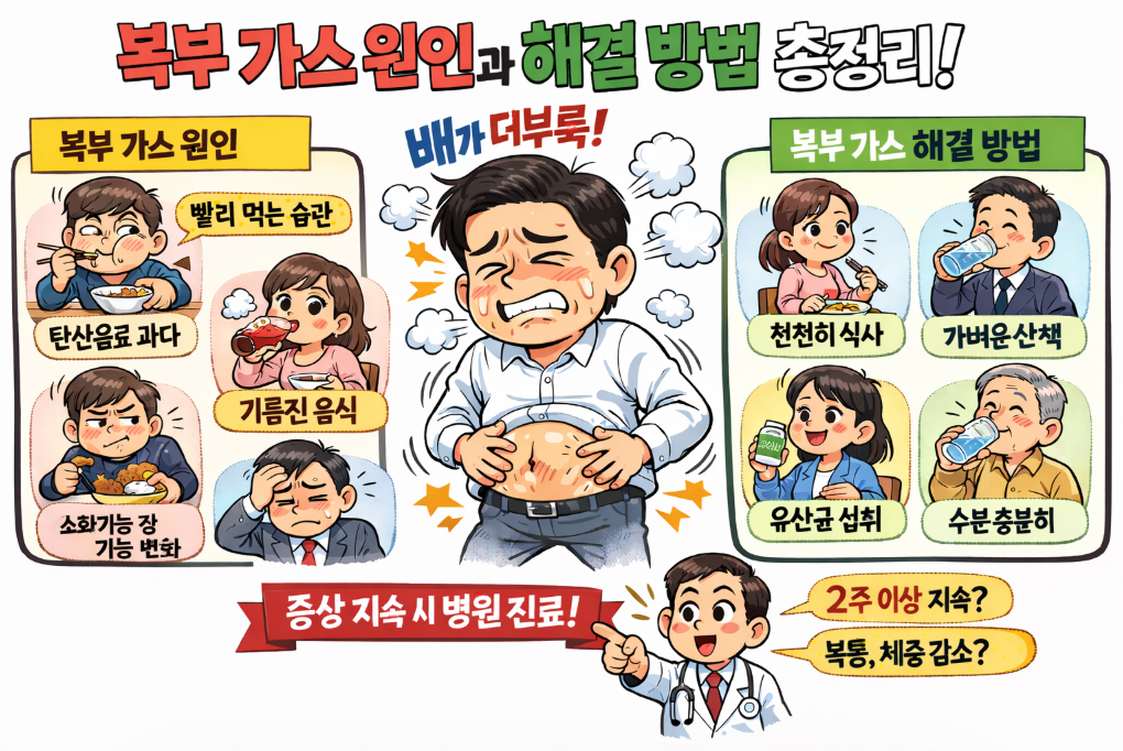 복부 가스 원인과 해결 방법 총정리-사진-