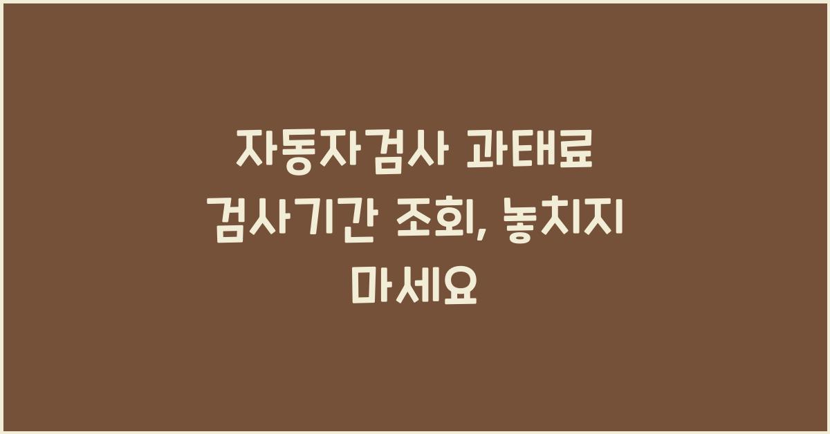 자동자검사 과태료 검사기간 조회