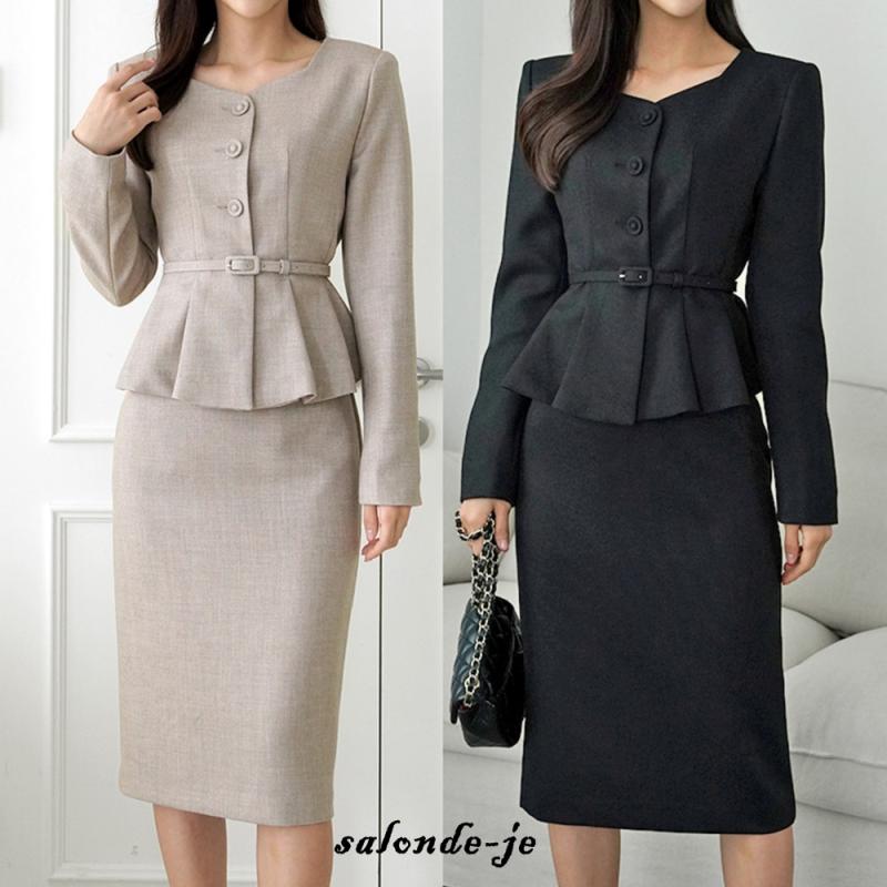 여자세미정장 치마 정장 투피스 여성정장 세트