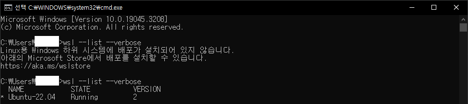 WSL 버전 확인