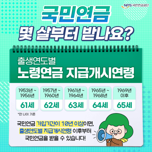 국민연금: 노령연금, 내가 받을 나이는 언제? 신청방법?