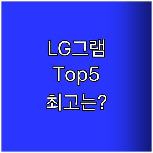 LG그램 Top5! 2024년 최고의