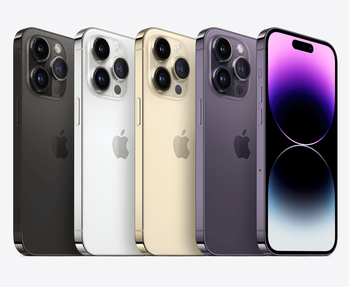 아이폰14 프로 색상. 딥 퍼플&#44; 골드&#44; 실버&#44; 스페이스 블랙