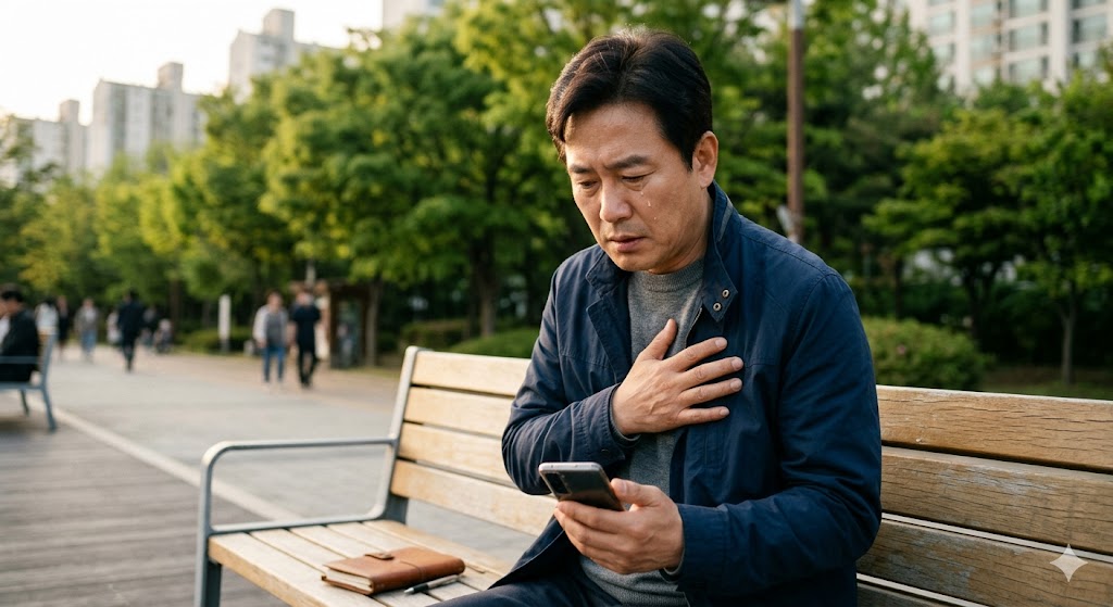 갑자기 심장이 아픈 중년사진