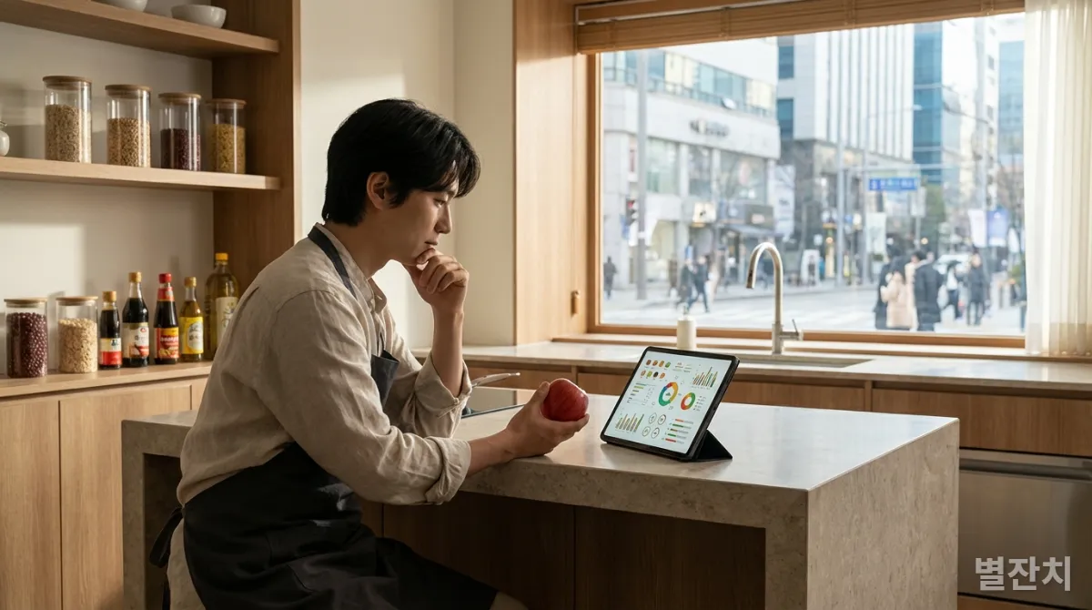 건강한 식단을 고민하는 사람