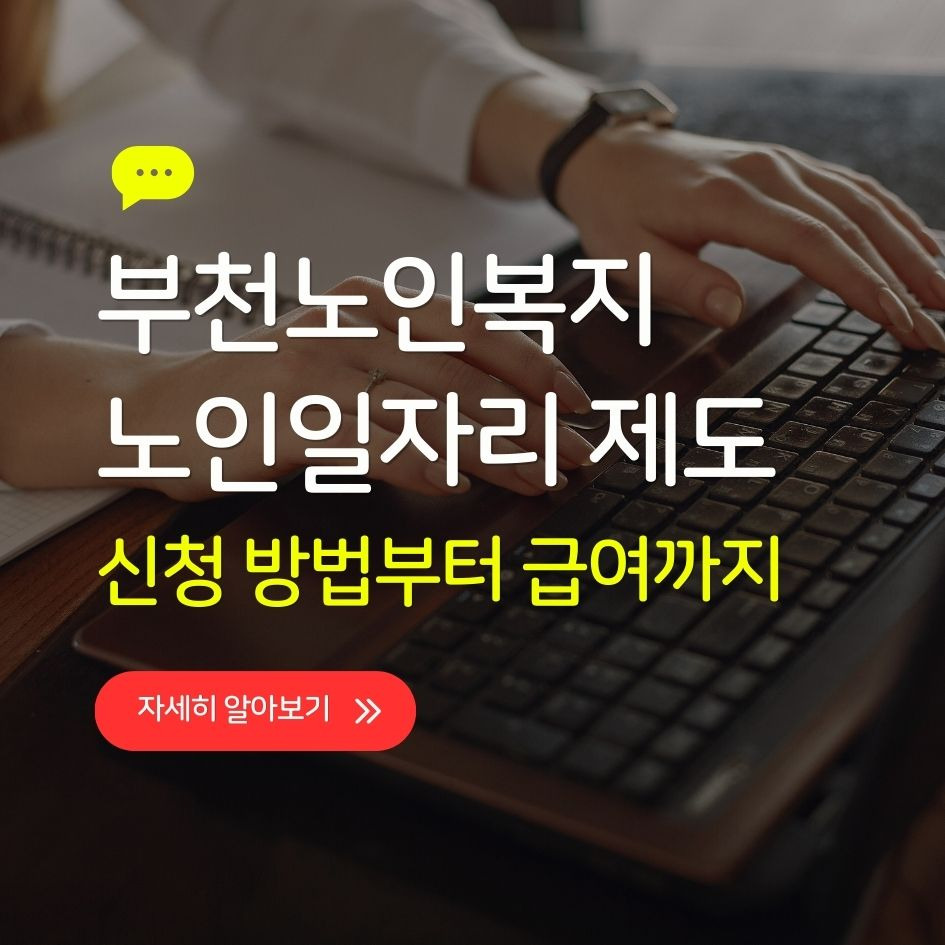 부천 노인일자리 신청 방법과 유형별 수입 안내 이미지