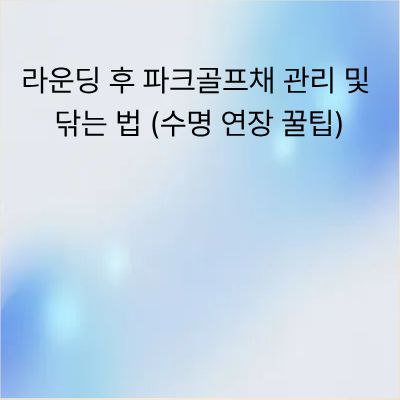 라운딩 후 파크골프채 관리 및 닦는 법 (수명 연장 꿀팁)