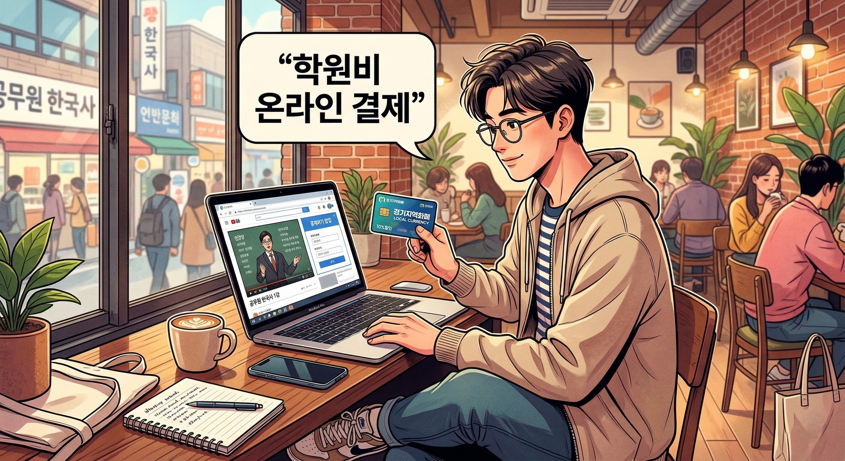 학원비 온라인 결제하는 사진