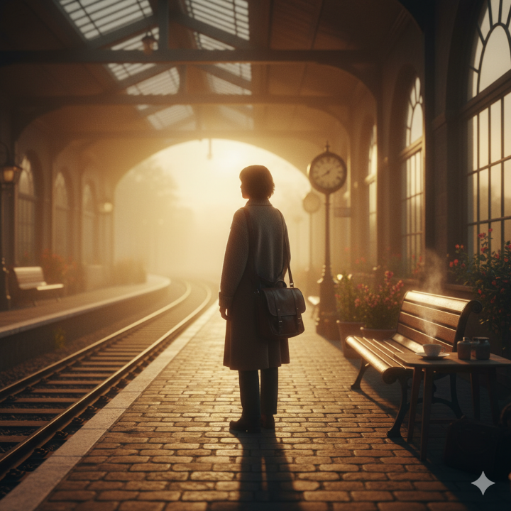 누군가를 간절히 기다리는 사람의 뒷모습