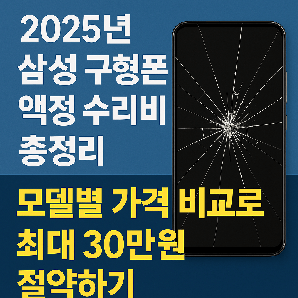 2025년 삼성 구형폰 액정 수리비 총정리, 모델별 가격 비교로 최대 30만 원 절약하기