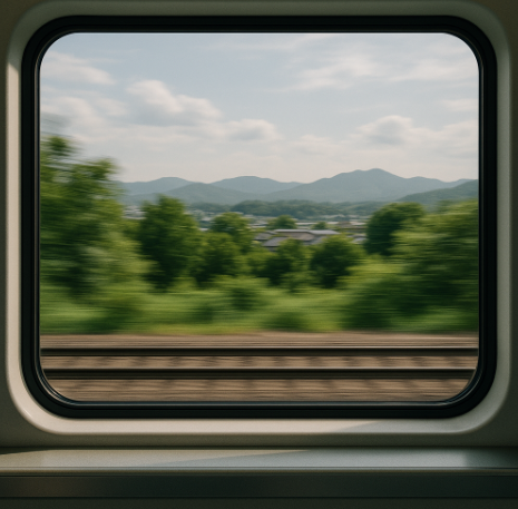 창밖으로 흐르는 풍경