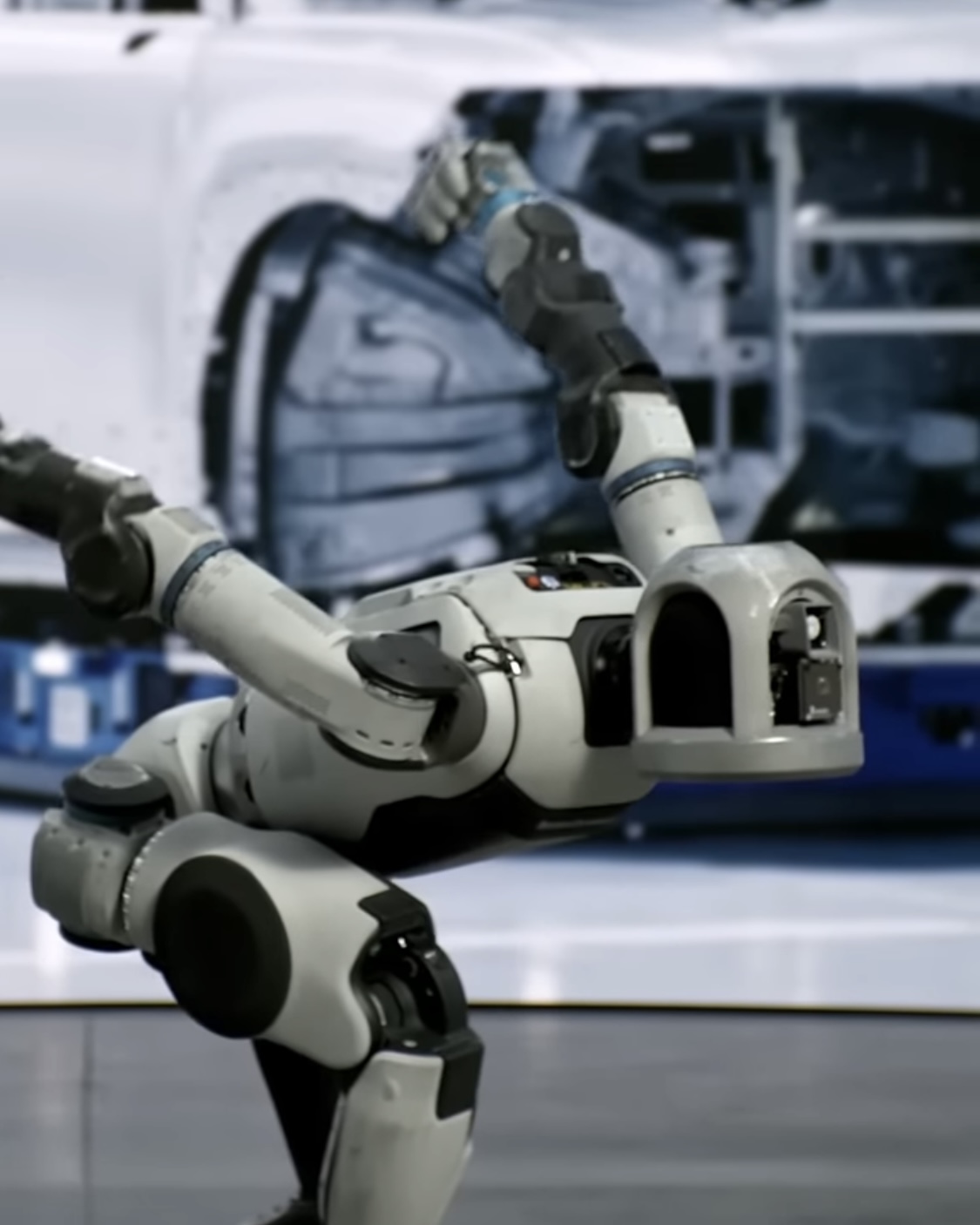 보스턴다이나믹스 아틀라스의 옆돌기 성공 장면