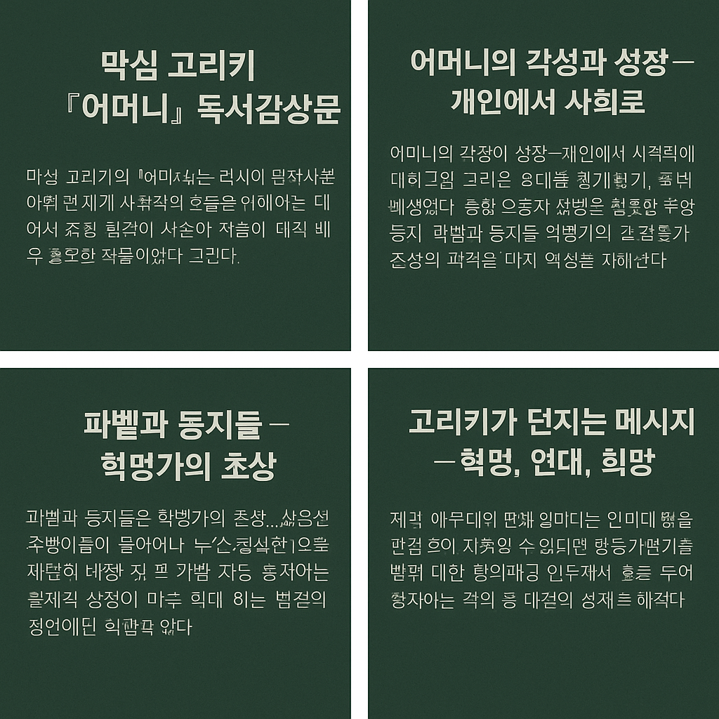 막심 고리키 <어머니> 독서감상문