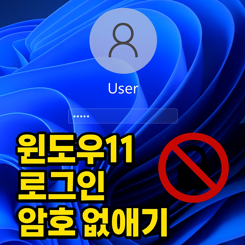 윈도우11 로그인 암호 없애기 방법