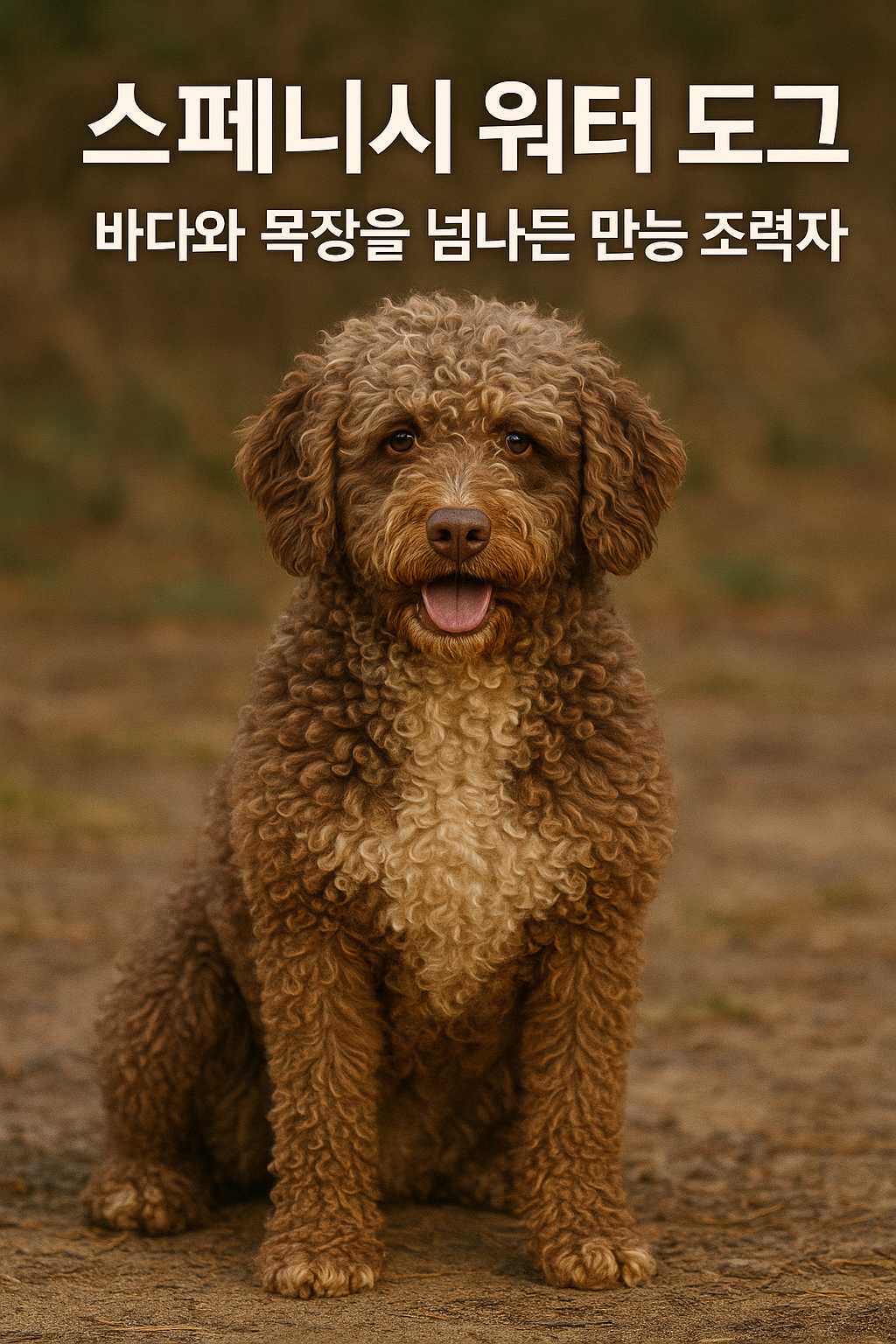 스페니시 워터 도그 이미지 – 바다와 목장을 넘나든 만능 조력자