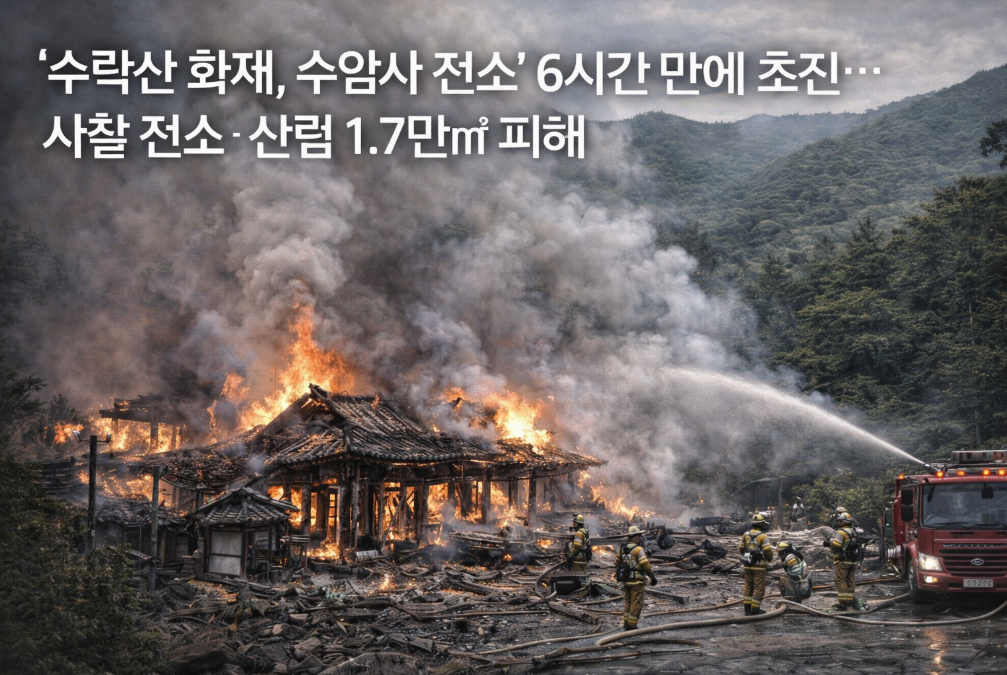 수락산 화재 6시간 초진, 수암사 전소 피해 총정리