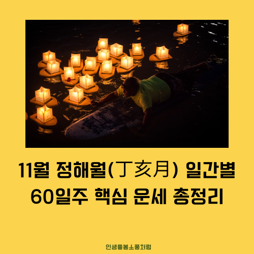 11월 정해월(丁亥月) 일간별 60일주 핵심 운세 총정리