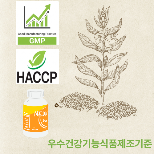 식약처 공식 건강기능식품 마크와 GMP(우수제조기준) 마크