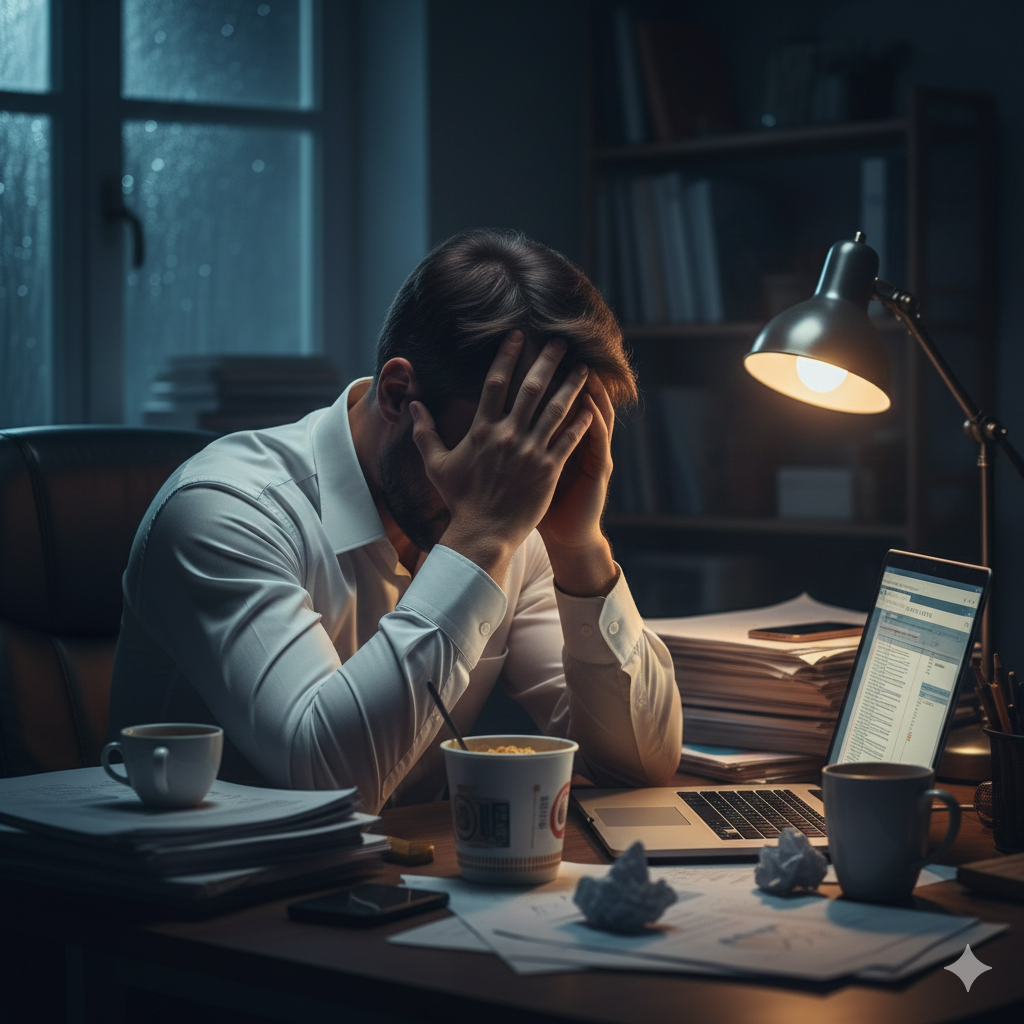 번아웃된 남자의 이미지