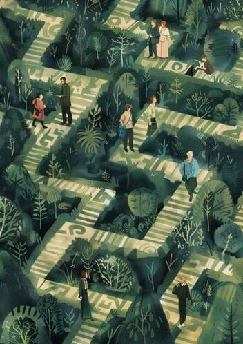 사방이-녹지로-덮여-미로처럼-길이-뻗어있는-집