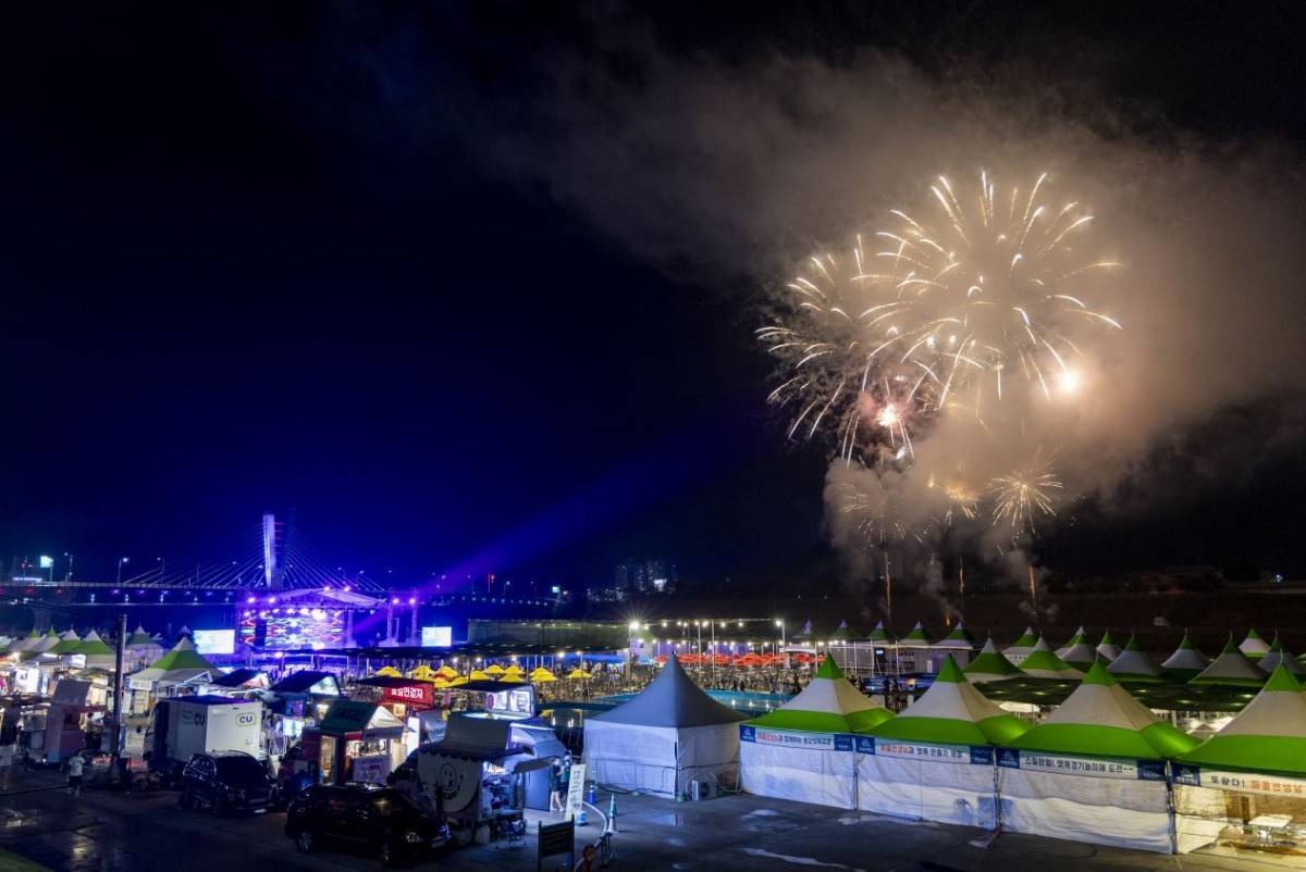 동강뗏목축제 불꽃놀이