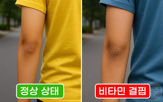 팔꿈치 피부 갈라짐 비타민결핍 습진 건선