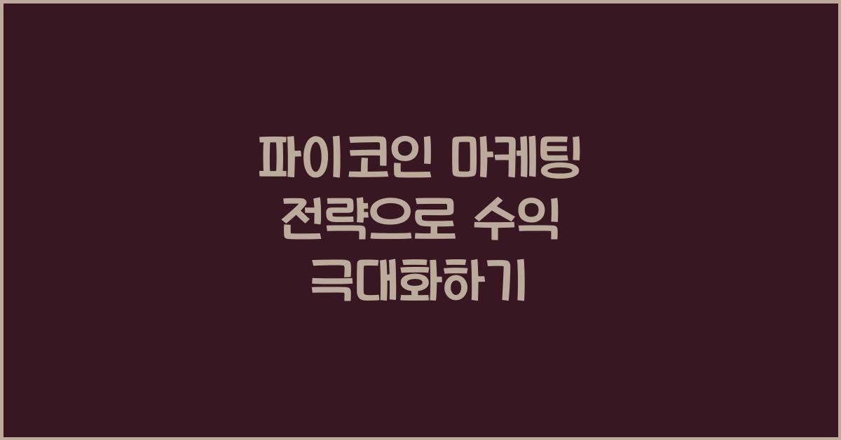 파이코인 마케팅 전략