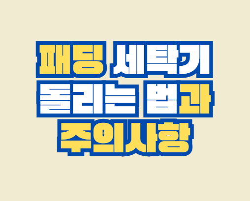 패딩_세탁기