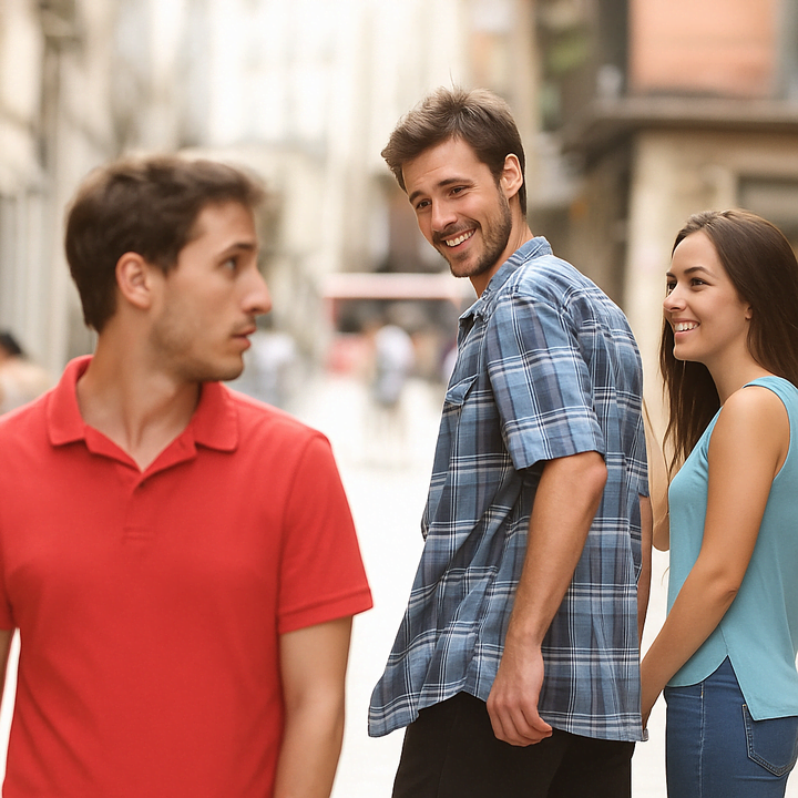 커플-빨간티를-입은-남자