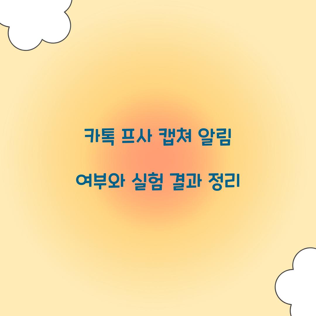 카톡 프사 캡쳐 알림