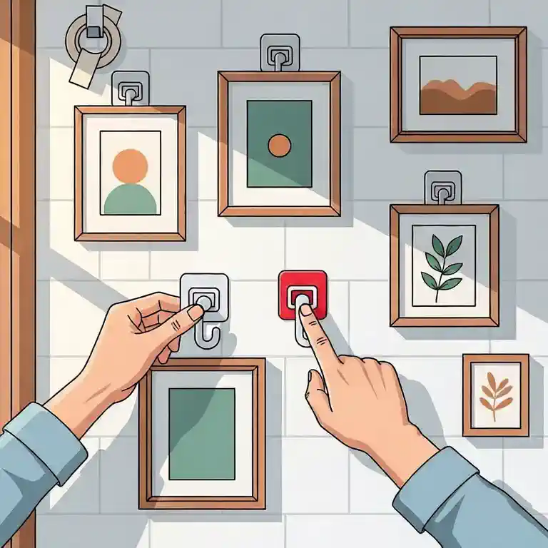 접착식 후크 비교 장면