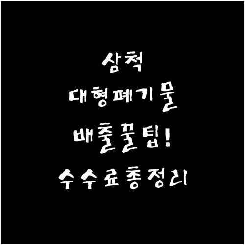 삼척시 대형 폐기물 배출 신청 방법 ..