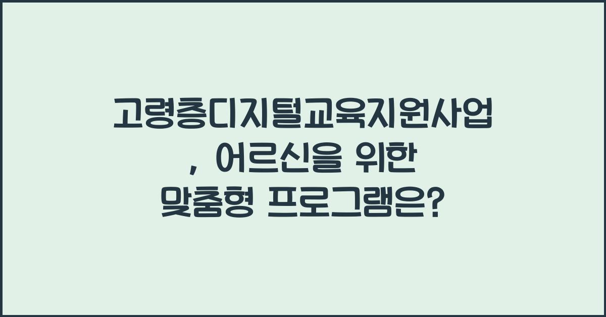 고령층디지털교육지원사업