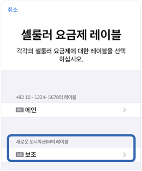 이심 사용법 - 출처 도시락eSIM