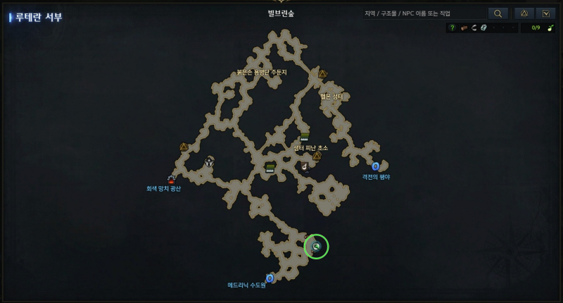 빌브린숲 지도