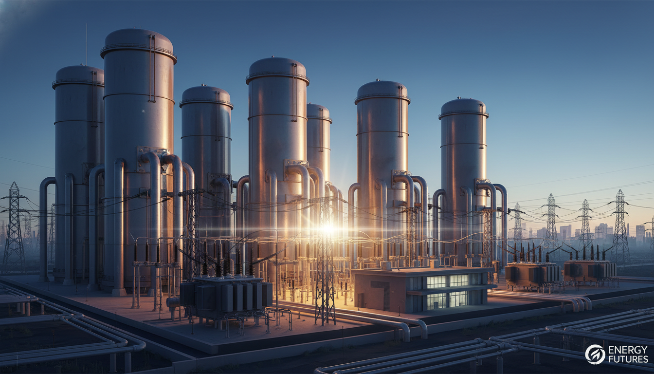 안정적인 전력 공급을 위한 대규모 변전소 및 전력용 콘덴서 설비 전경