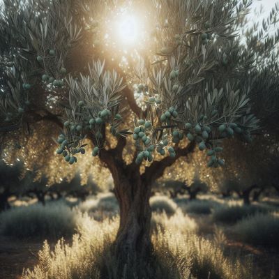 올리브 열매가 달린 올리브나무