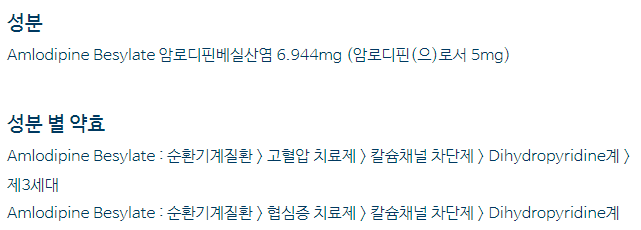 노바스크정-5mg-성분