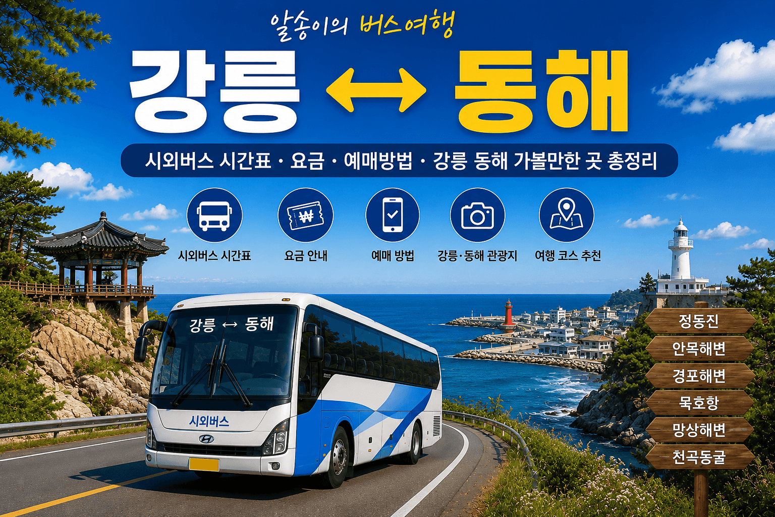 강릉과 동해를 오가는 고마운 버스와 정동진