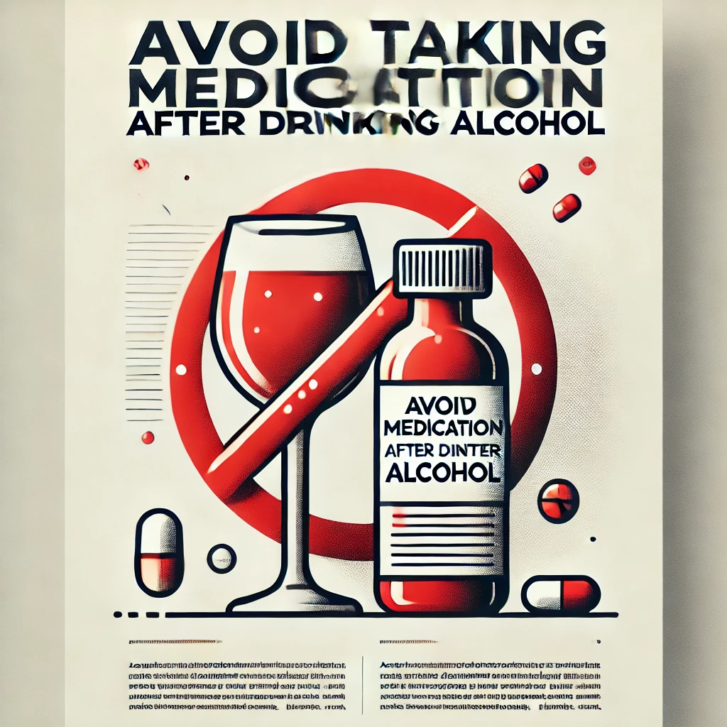 술과 약은 함께 복용 하면 안됩니다.
