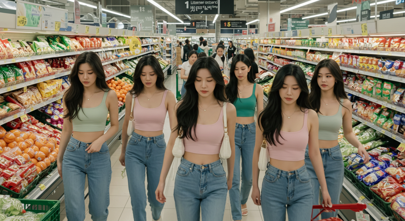 마트에서 장을 보는 여자들