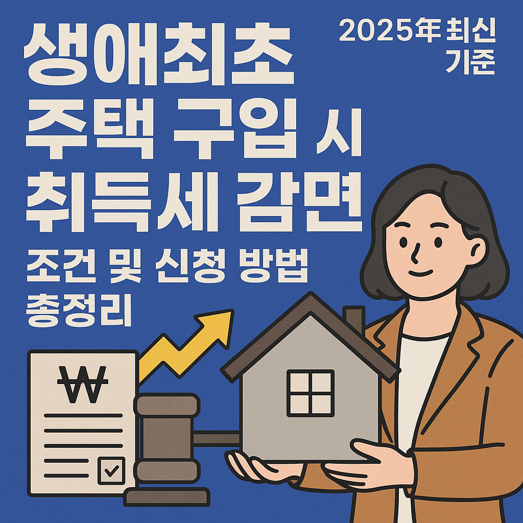 생애최초 주택 구입 시 취득세 감면 조건 및 신청 방법 총정리(2025년 최신 기준)