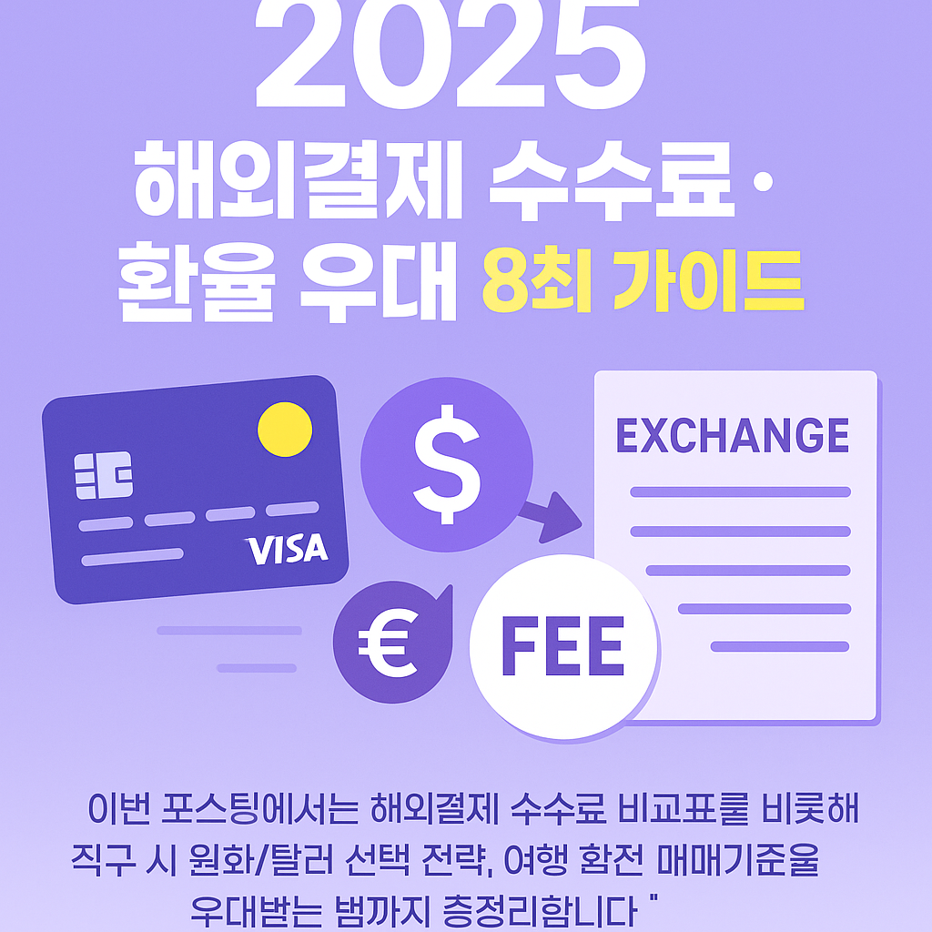 2025 해외결제 수수료·환율 우대 8월 최신 가이드