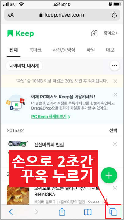 사파리 열린 탭 한꺼번에 닫기