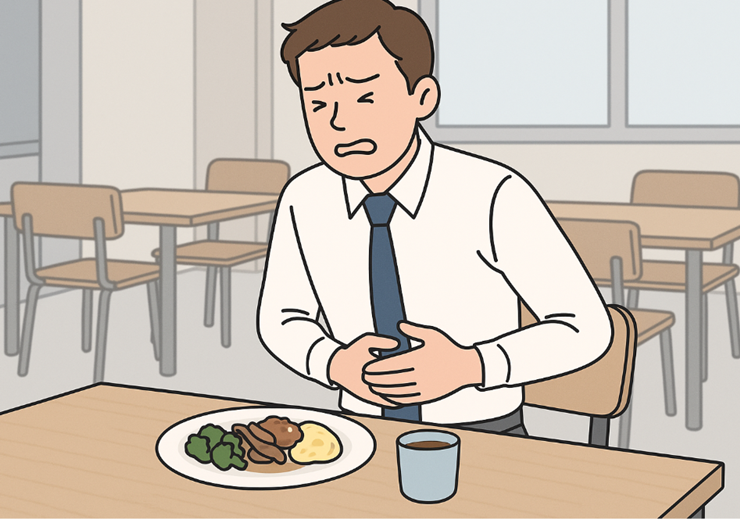 음식먹고 배아픈 남자