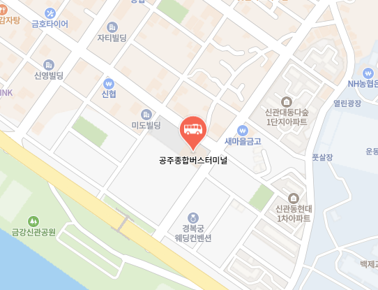 공주종합버스터미널 위치－지도