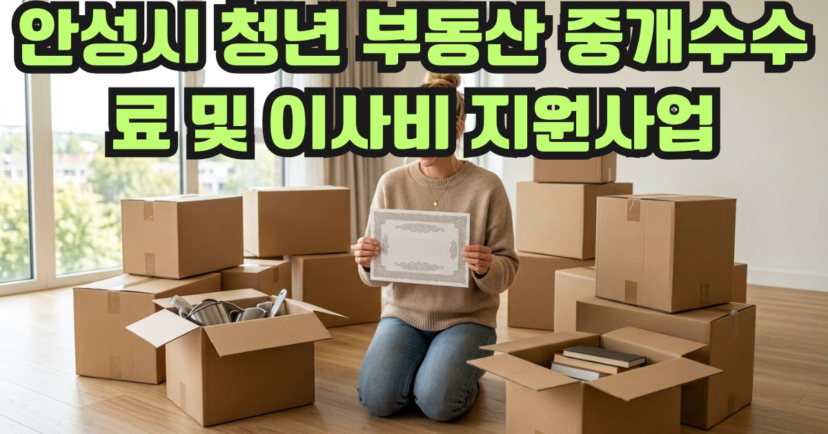 안성시 청년 부동산 중개수수료 및 이사비 지원사업